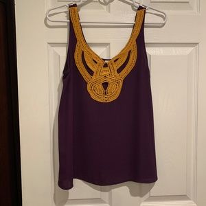 Purple tank with gold detail (perfect for LSU sports)